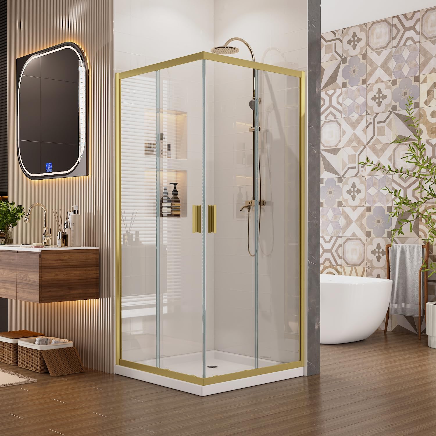 Sunrosa Corner Sliding Shower Enclosure 34